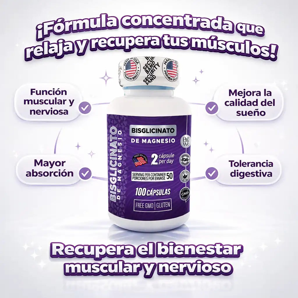 Bisglicinato de Magnesio x100 Capsulas