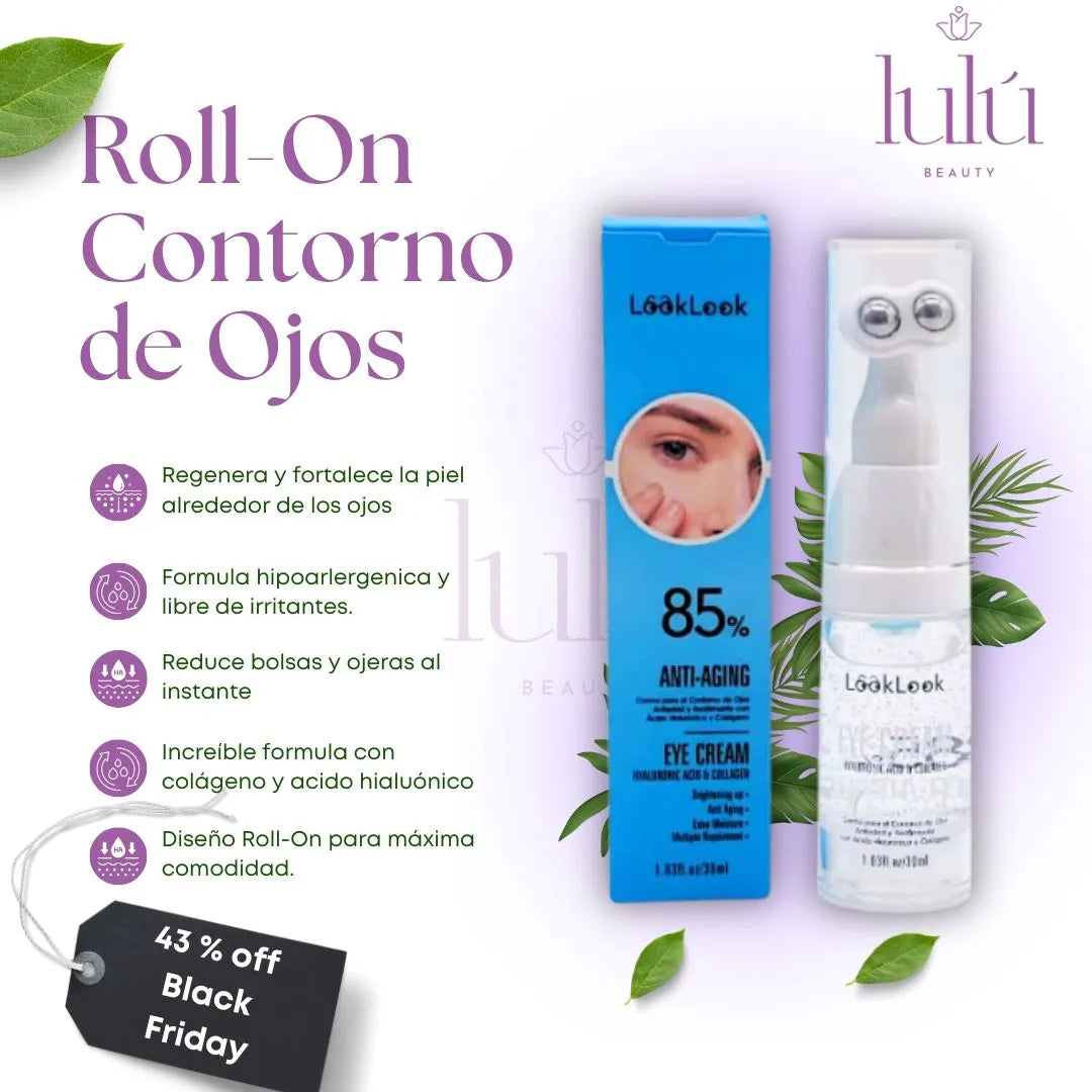 Lulú Beauty Azul EyeLift Roll-On Contorno de ojos - Elimina las Ojeras y Bolsitas