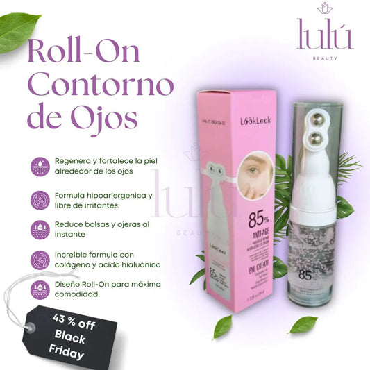 Lulú Beauty Rosa EyeLift  Roll-On Contorno de ojos - Elimina las Ojeras y Bolsitas