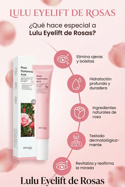 Lulú Beauty EyeLift  Roll-On Contorno de ojos de Rosas - Elimina las Ojeras y Bolsitas
