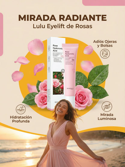 Lulú Beauty EyeLift  Roll-On Contorno de ojos de Rosas - Elimina las Ojeras y Bolsitas