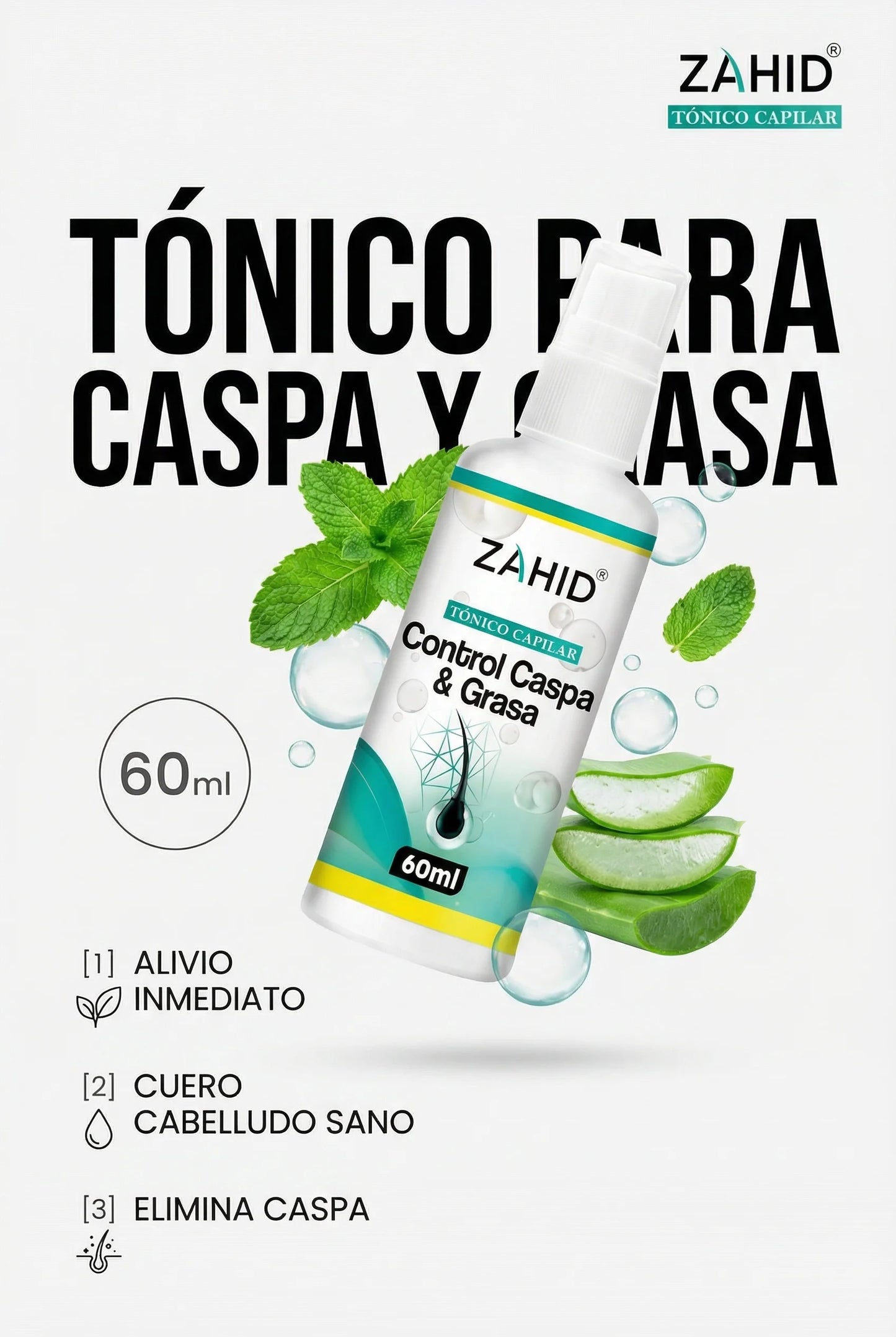 Zahiid Tónico para la Caspa - Controla y Elimina la Caspa Intensiva